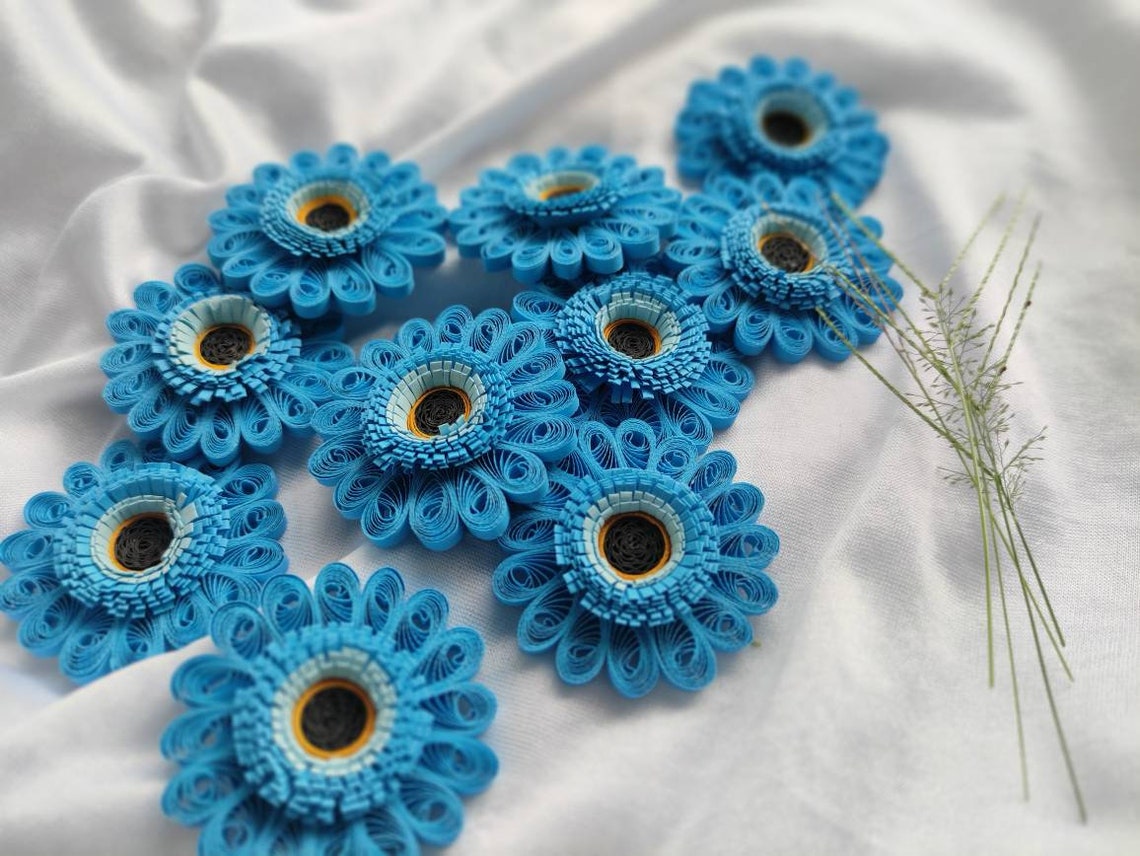 20PCS Paper Quilling Gerbera Flowers Lot/paper Quilling Etsy