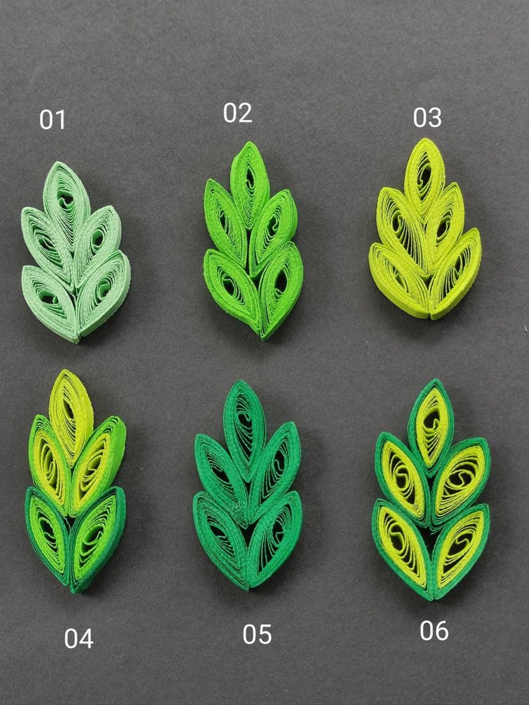 60 Pcs Paper Quilling Leaves /handmade Leaves/set of Quilling Leaves