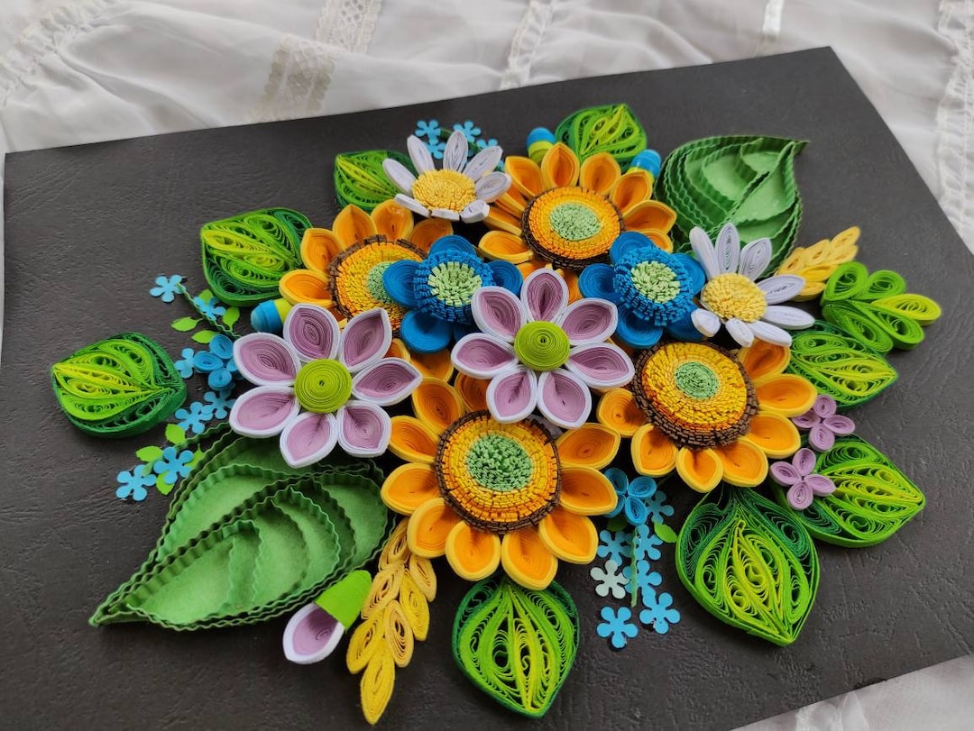 Home Decoration Quilling Art Unframed/sunflower Quilled Art/ Quilling