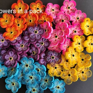 60 Stück Papier Quilling Blumen / Quilling Blumen Lot / Papier Quilling Blumen für handgemachte Kartendekor/Blumen Verzierung/quilling Karten
