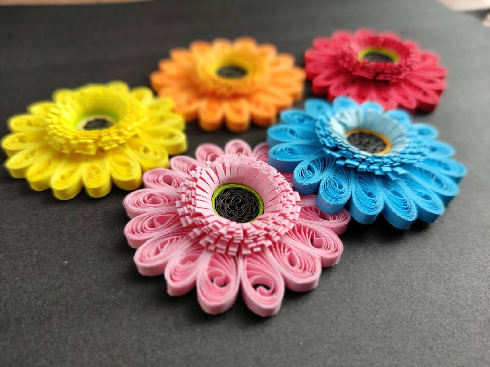 20PCS Paper Quilling Gerbera Flowers Lot/paper Quilling Etsy