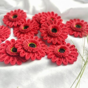 25 pezzi di fiori di gerbera di carta quilling lotto/fiori di carta quilling/gerbera quilling/fiori fatti a mano/quilling/fiori per decorazioni di biglietti