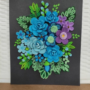 Paper quilling wall art /Unframed /quilling wall hanging/Quilling wall art/3D Quilling wall décor/Paper quilling art/Unique Gift/Flowers image 5