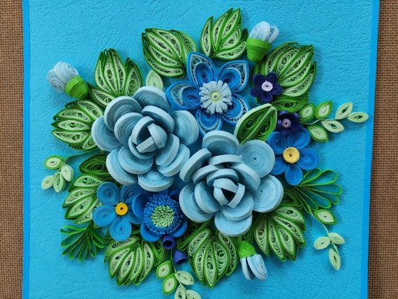 Paper Quilling Wall Art /unframed /quilling Wall Hanging/quilling Wall  Art/3d Quilling Wall Décor/paper Quilling Art/unique Gift/flowers 