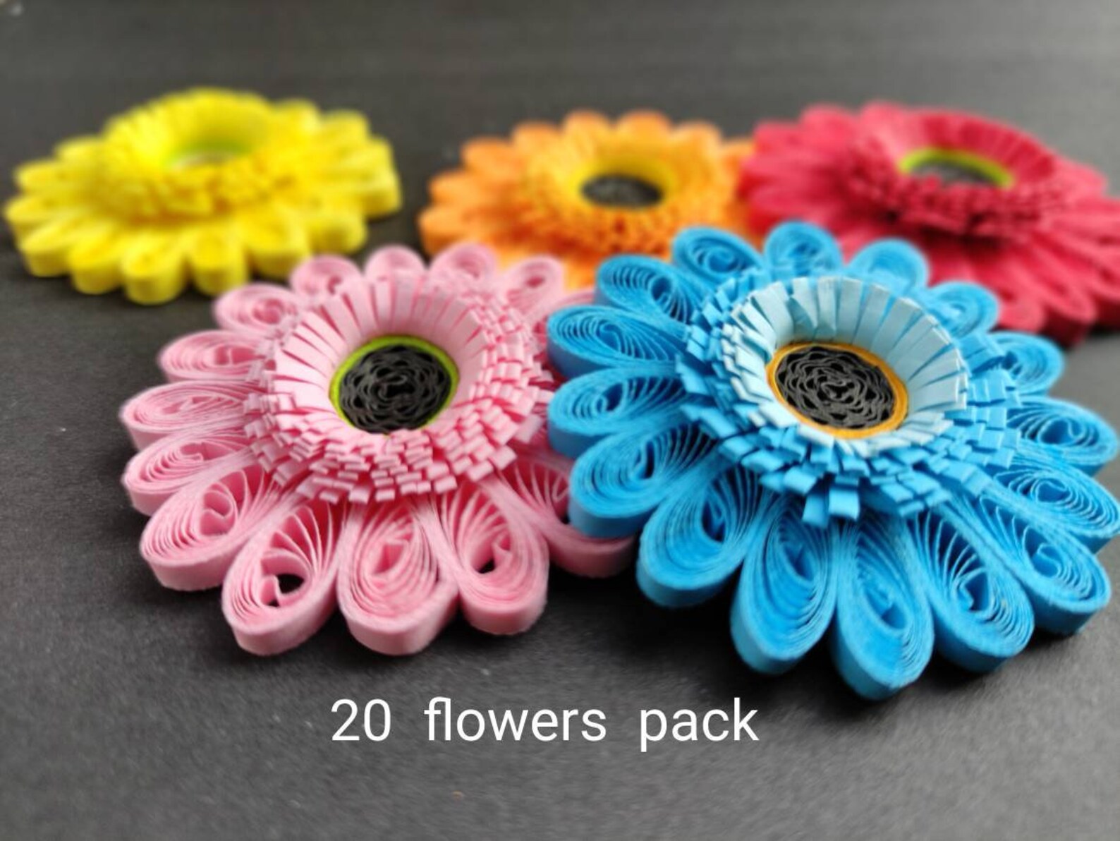 20PCS Paper Quilling Gerbera Flowers Lot/paper Quilling Etsy