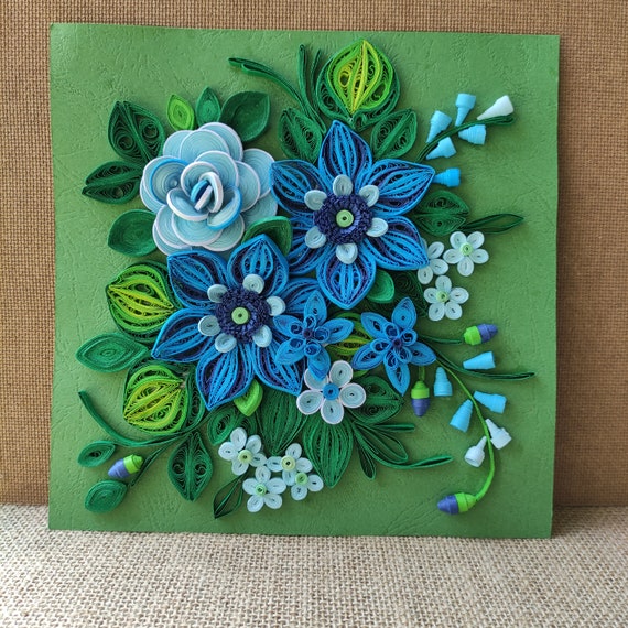 Wall Hanging/paper Quilling Wall Art/3d Quilled Wall Décor/blue