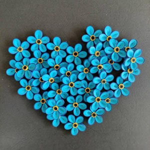 40 Stück 1,5 mm Papier Quilling Blumen / Quilling Blumen Lot / Papier Quilling Blumen für handgemachten Kartendekor / Blumen Verschönerung / Quilling Karten