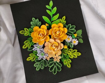 Paper quilling wall art /Unframed /quilling wall hanging/Quilling wall art/3D Quilling wall décor/Paper quilling art/Unique Gift/Flowers