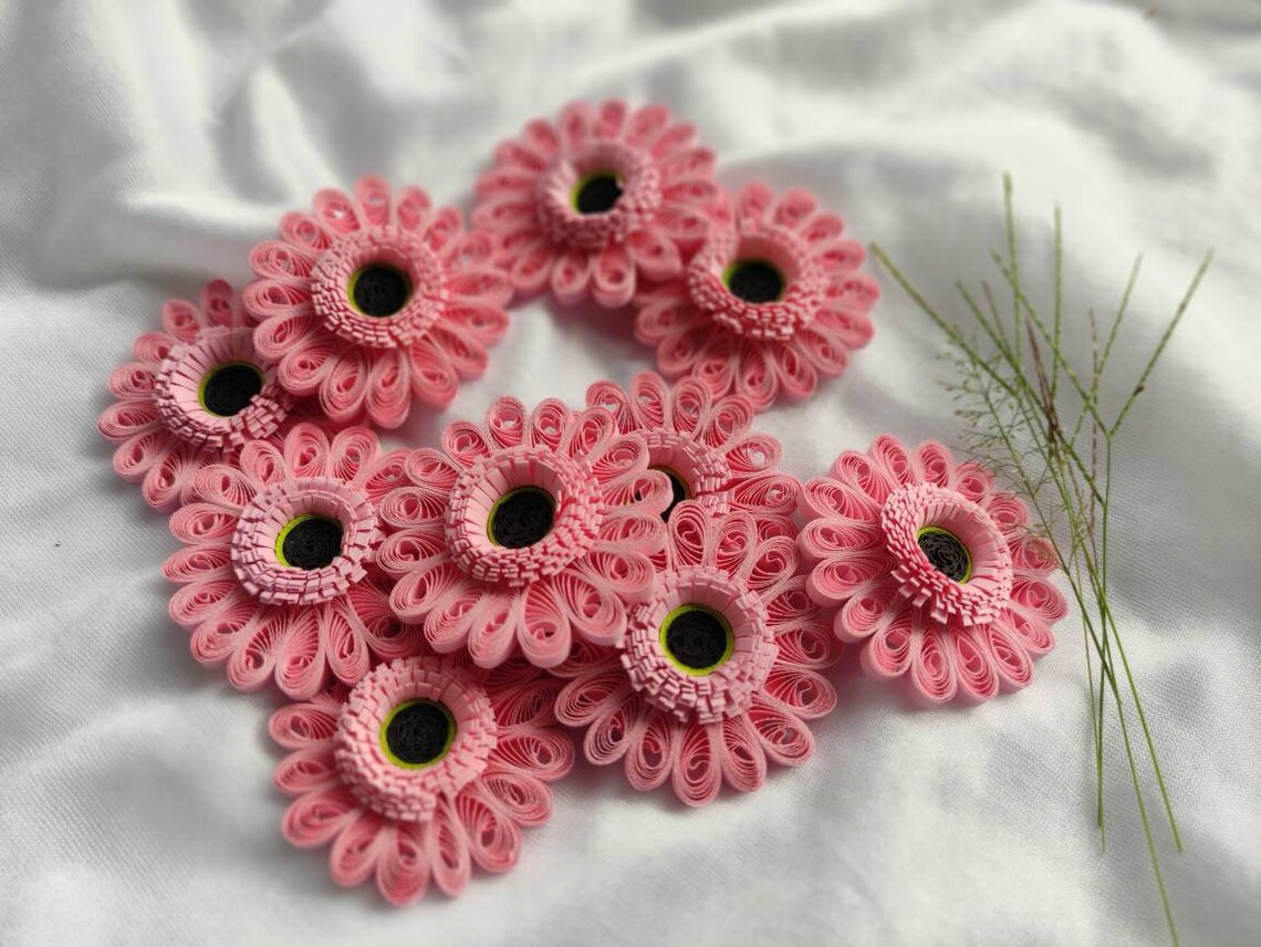 20PCS Paper Quilling Gerbera Flowers Lot/paper Quilling Etsy