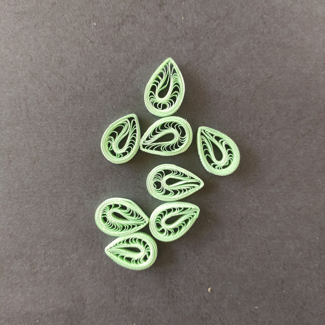 100 Paper Quilling Leaves Pack/handmade Leaves/set of Quilling Leaves