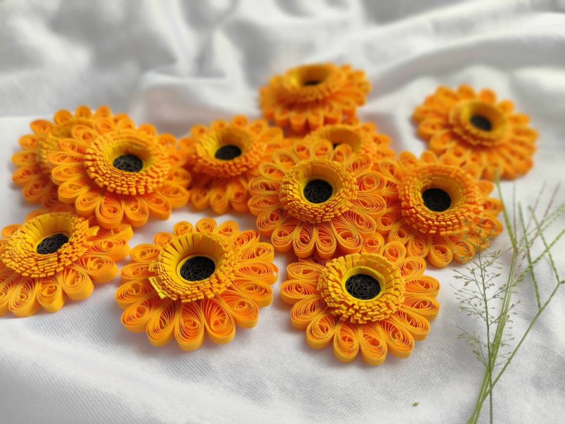 20PCS Paper Quilling Gerbera Flowers Lot/paper Quilling Etsy