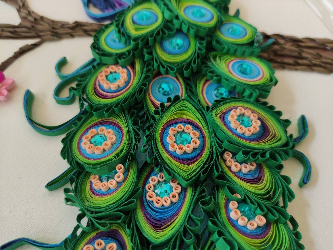 Peacock Quilling Wall Art /unframed /quilling Wall Etsy