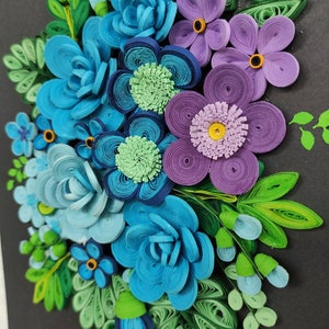 Paper quilling wall art /Unframed /quilling wall hanging/Quilling wall art/3D Quilling wall décor/Paper quilling art/Unique Gift/Flowers image 6