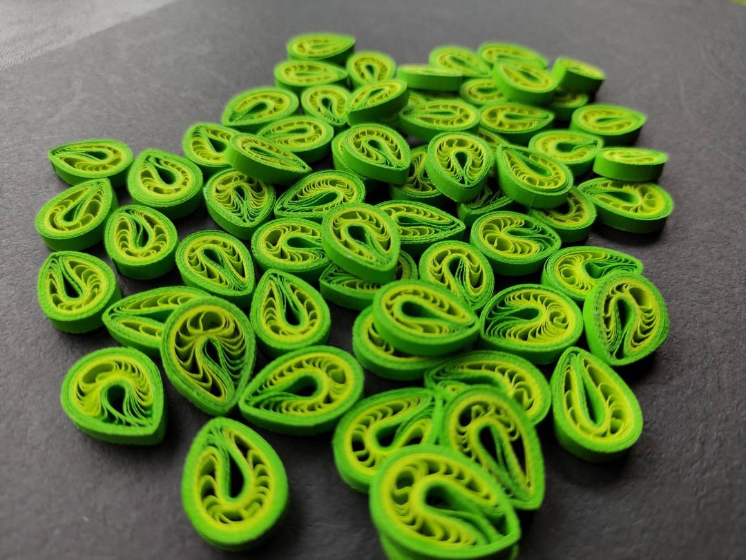 100 Paper Quilling Leaves Pack/handmade Leaves/set of Quilling Leaves