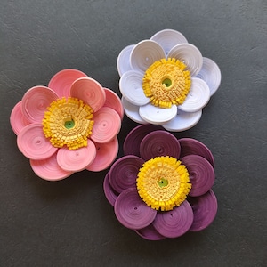 6 Stück Papier Quilling Blumen/Quilling Blumen Lot/Papier Quilling Blumen für die Kartenherstellung/Blumen Verschönerung/quilling Karten/quilling Kunst
