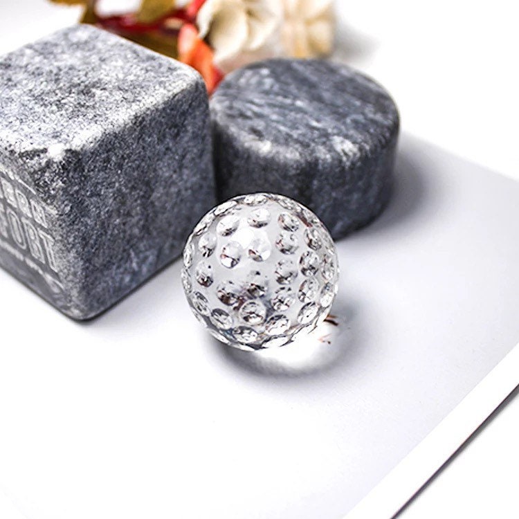 Golf Ball Whiskey Chillers & Pouch Glass Whisky Stones for Etsy