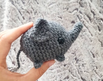 Mini Crochet Baby Elephant Amigurumi [Handmade Fathers Day / Stocking Filler / Anniversary Gifts / Teacher Gifts]