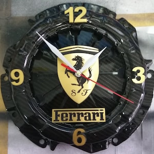 Ferrari Thema Wandklok Automotive Art Drukplaat Auto Home Decor One of a Kind Weld Man Cave Garage Gift! Gratis Express Shipping!