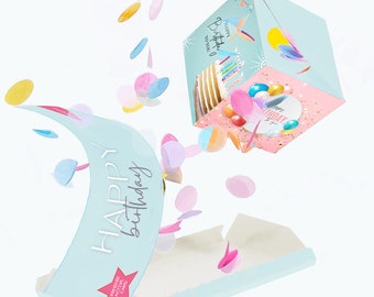 happy birthday surprise card from mycube.s. jumping 3D pop up birthday card with confetti surprise