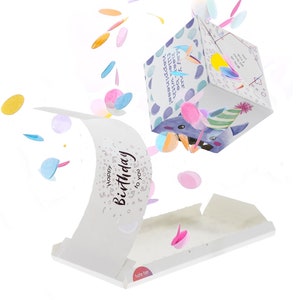 happy birthday surprise card from mycube.s. jumping 3D pop up birthday card with confetti surprise