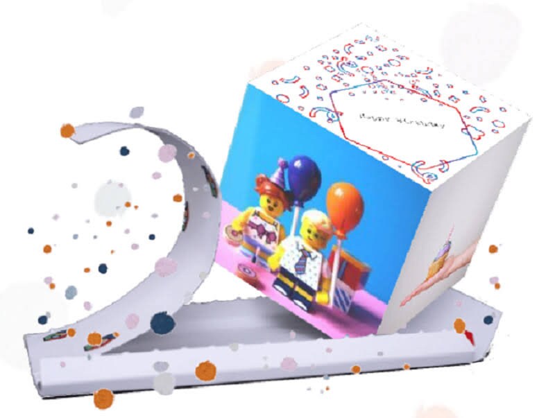 Birthday 3d greeting card with confetti and surprise Etsy