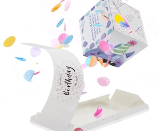 happy birthday card with confetti