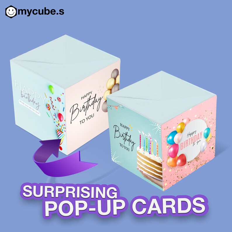 Happy Birthday Surprise Card From Mycube.s. Jumping 3D Pop up Birthday Card With Confetti