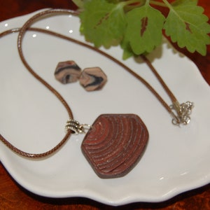 Coffee Silver Polymer Clay Jewelry Set