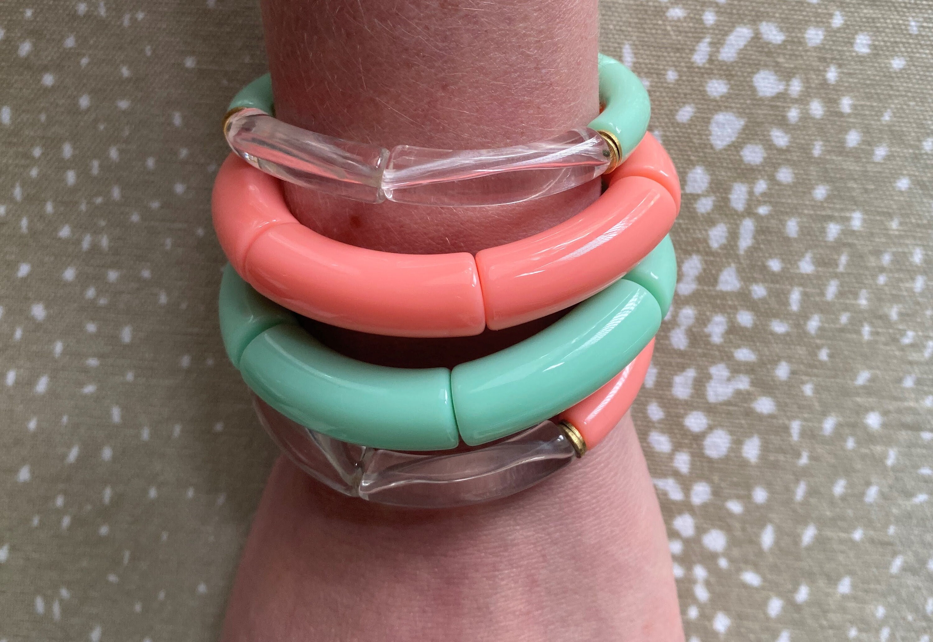 Skinny & Chunky Acrylic tube bracelet 2Stackable Stretch Etsy