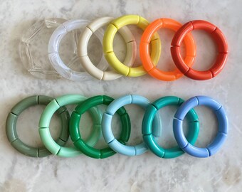 Acrylic tube bracelet - single chunky acrylic bracelet | Stackable Stretch Bracelet |  Summer / Pool Jewelry | friend gifts | Spring