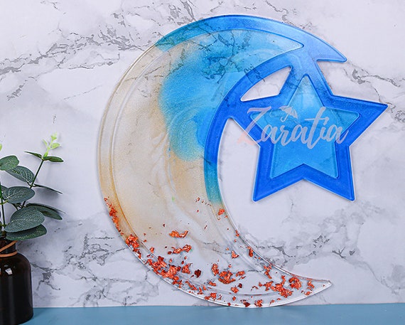 Moon Star Tray Resin Molds, Large Tray Resin Molds, Serving Tray