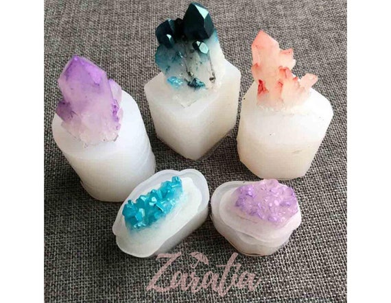 DIY Epoxy Silicone Epoxy Resin Mold Crystal Quartz Rock Cluster Gem Pendant  Silicone Mold For Resin Jewelry