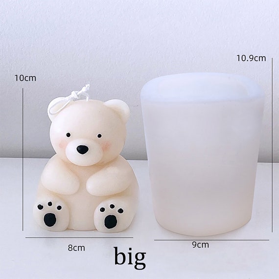 2 Pack Bear Mold 2 Pack Different Bear Mold Bear Candle Mold Resin Casting Mold  Soap Making Molds Silicone Mold For Candle Home Decorate Mold Candle M