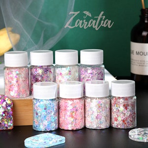 Iridescent Mixed Glitter, Irregular Confetti Glitter Resin Supplies, Glitter for Resin Art, Epoxy Decorative Accessories