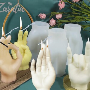 Gesture Candle Resin Mold, Creative Candle Resin Mold, Hand Shape Candle Silicone Mold, Aromatherapy Candle Plaster Mold, Home Decoration