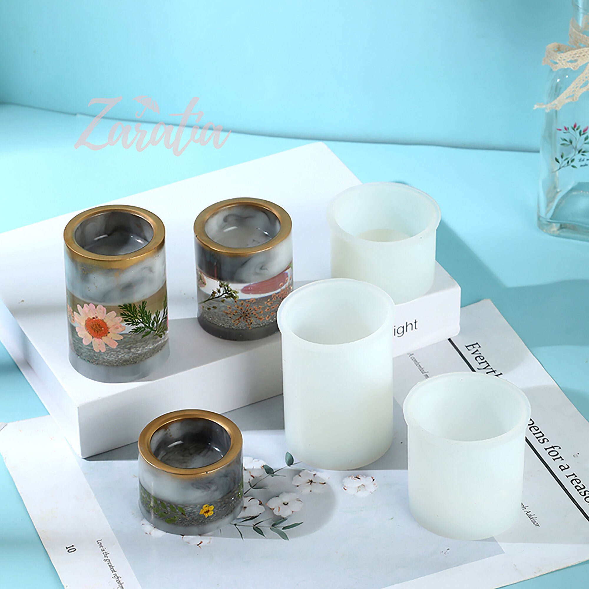 Candle Holder Resin Mold Tealight Holder Silicone Mold Round Etsy
