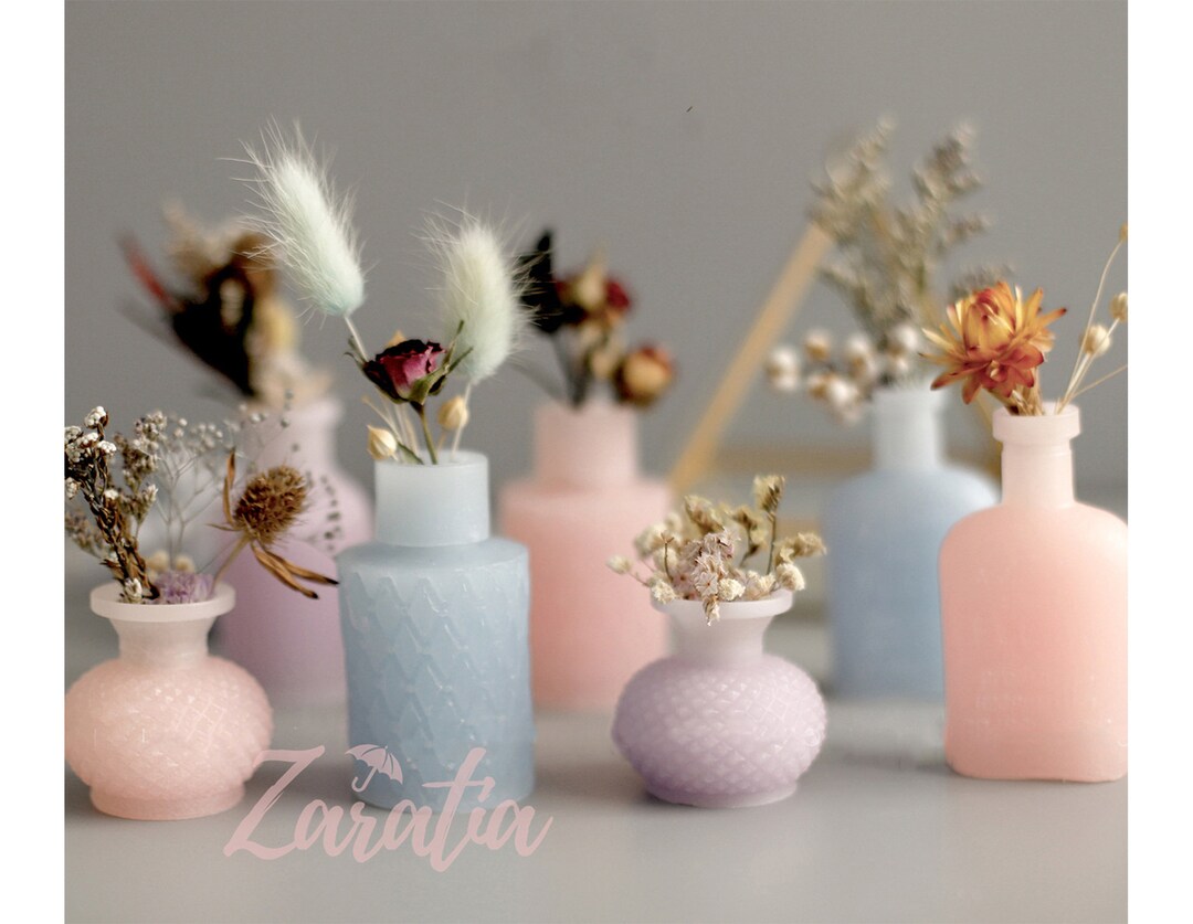 Flower Vase Mold, 3D Vase Resin Mold, Flower Bottle Silicone Mold