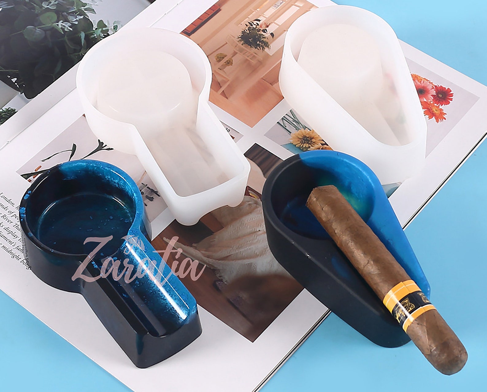 Cigar Ashtray Resin Mold Ashtray Silicone Molds Crystal Etsy