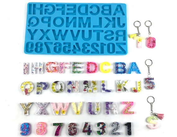 Alphabet Resin Molds Kit Backward Letter Number Silicone Casting