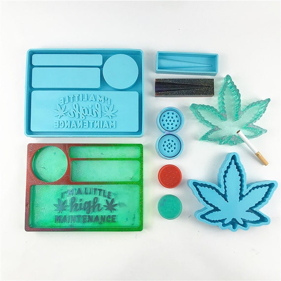 Resin Mold Silicone Kit with Rolling Tray Mold, Ashtray Mold, Jar Mold –  Let's Resin