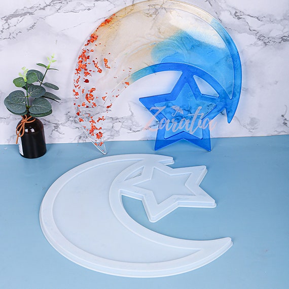 Moon Star Tray Resin Molds, Large Tray Resin Molds, Serving Tray