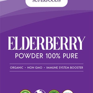 Elderberry Powder 100% Pure 4oz Organic Non GMO Immune System Booster