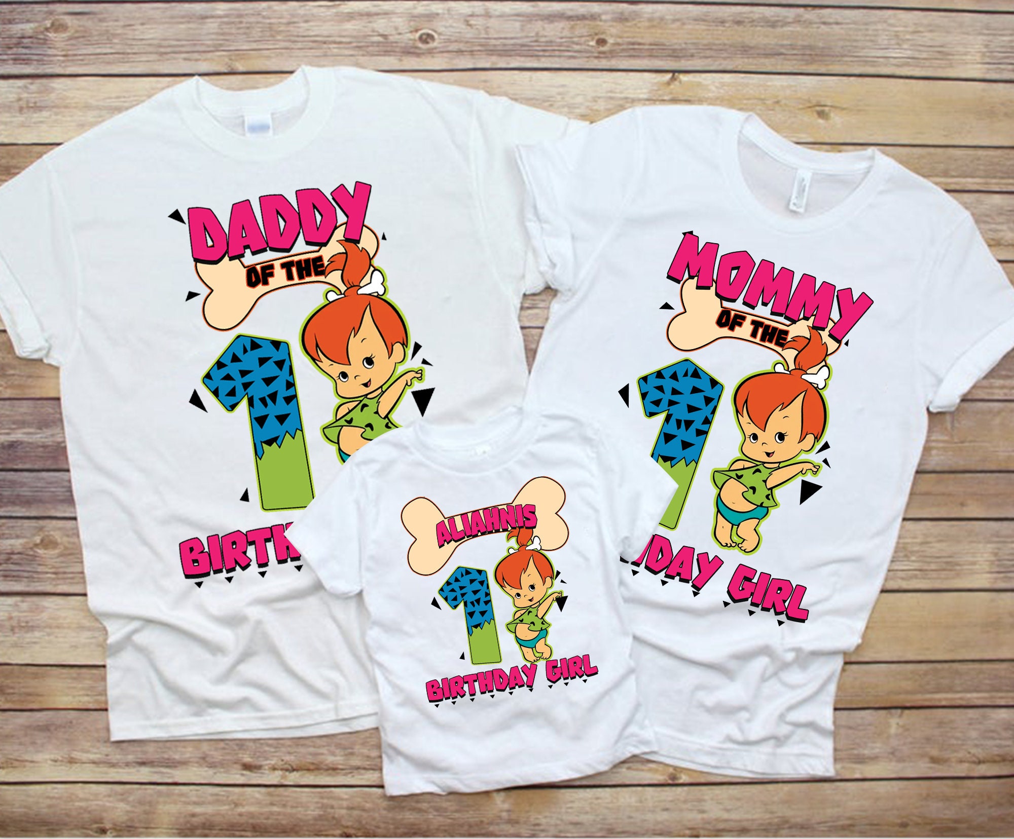 Discover Girl Flintstones Birthday Family Matching Party Shirt