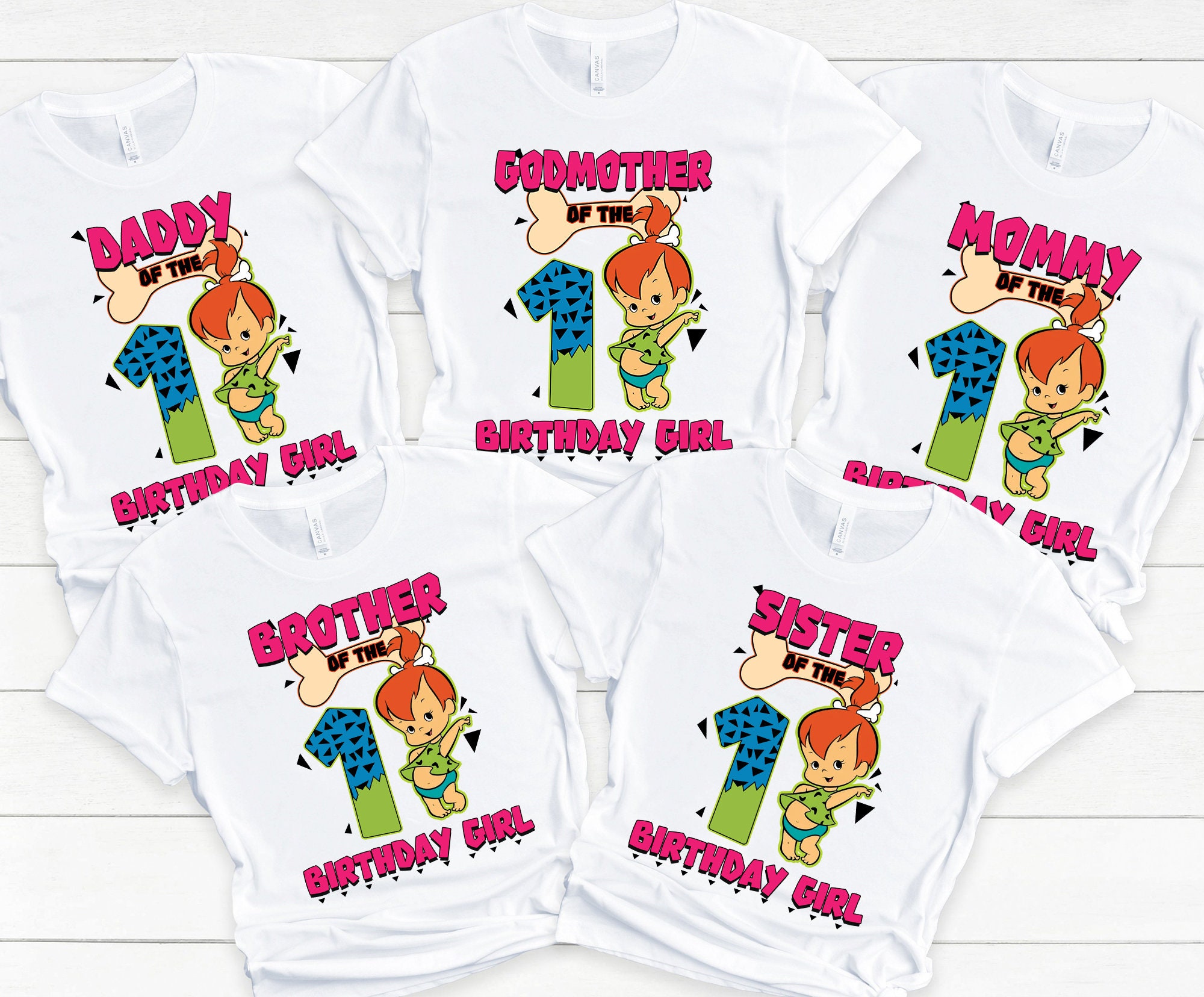 Discover Girl Flintstones Birthday Family Matching Party Shirt