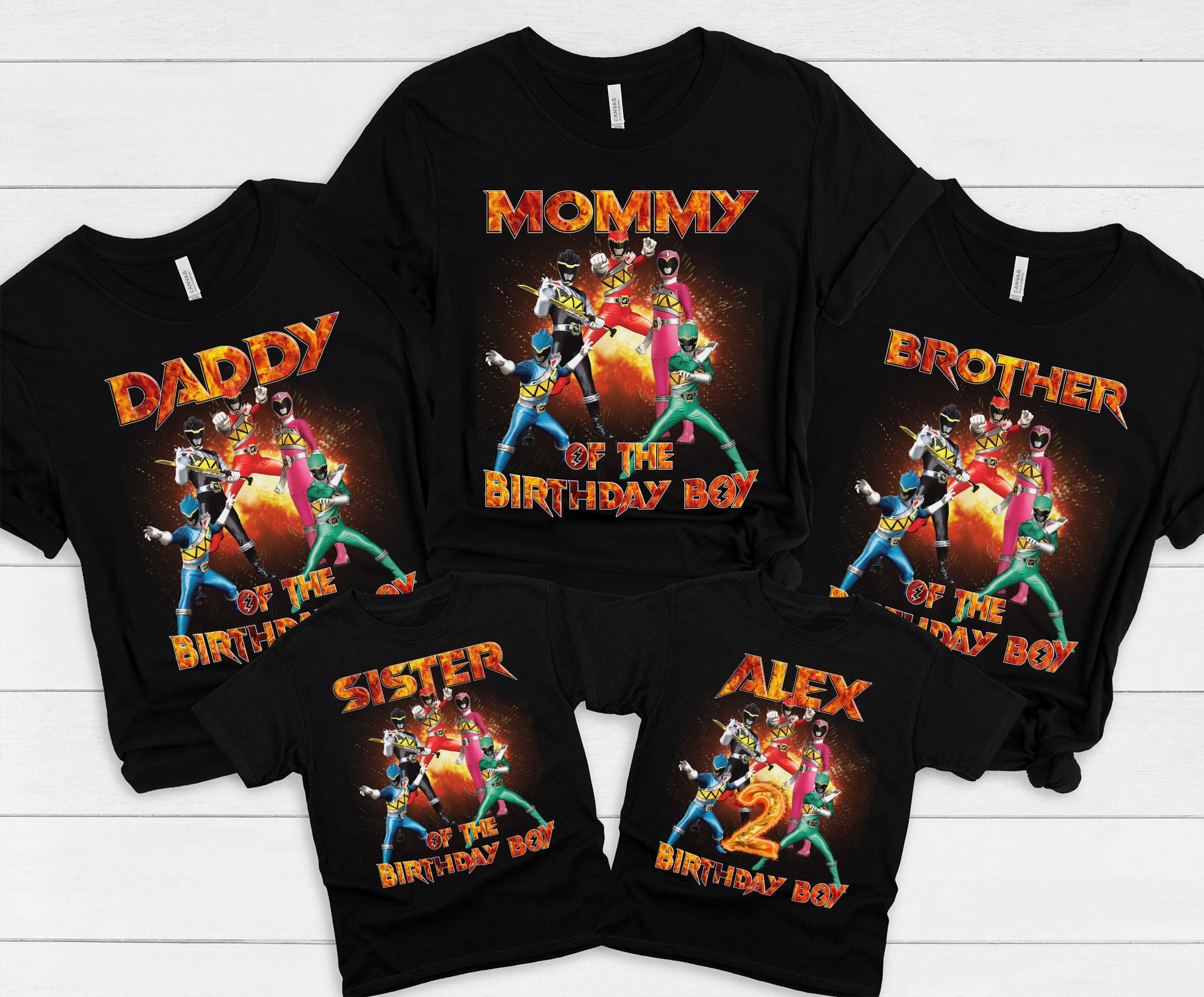 Discover Power Rangers 2022 Birthday Mighty Morphin Power Ranger Family Party Shirt