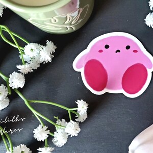 Kirby Existential Crisis Sticker - Kirby Inspired - Poyo - Video Game - Kirby and the Forgotten Land - Someone Stole His Apple Juice