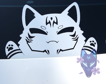 Curse King - Anime Inspired Cat Peeker Vinyl Decal - Anime Merch - JJK