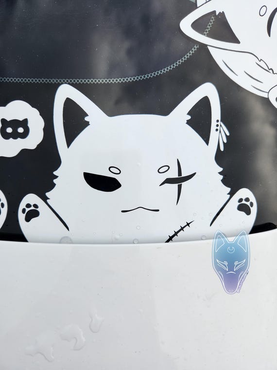 Roronoa Zoro Cat Peeker Vinyl Decal - Rorono-nya Zoro - One Piece - Anime Merch - OP