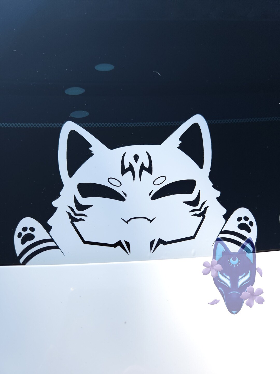 Ryomen Sukuna Cat Peeker Vinyl Decal - Ryomen Sukunya - Jujutsu Kaisen ...