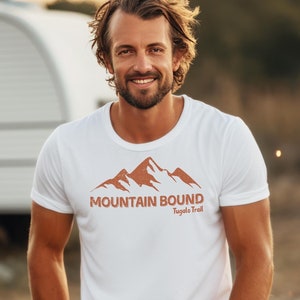 Mountain Bound, Camping Shirt, Unisex Tee, Hiking, Camping, Mountain Trails Hiker Gift, Nature Lover Gift, Hiking Shirt, Camping Accessories